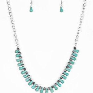 Paparazzi Extinct Species Blue Necklace and Earring Set